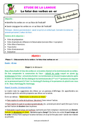 Le futur des verbes en - er - Étude de la langue - Fiche de préparation : 2eme Primaire - PDF à imprimer