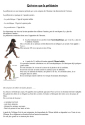Qu’est - ce que la préhistoire - Document préhistoire : 3eme Primaire - PDF à imprimer
