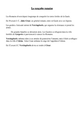 Conquête de la Gaule par les romains - Antiquité- Fiches Leçon - : 3eme Primaire - PDF gratuit à imprimer