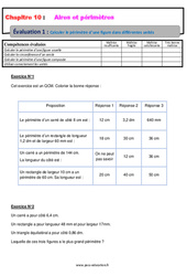Calculer le périmètre d’une figure, dans différentes unités - Examen Evaluation, bilan, contrôle avec la correction : 1ere Secondaire - PDF à imprimer