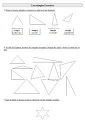 Triangles - Exercices : 3eme Primaire