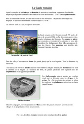 Romanisation de la Gaule - Document sur l'antiquité - Questionnaire et correction - Histoire : 3eme Primaire - PDF à imprimer