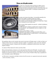 Nîmes - une ville gallo romaine - Lecture documentaire avec questions et correction sur l'antiquité  : 3eme Primaire - PDF à imprimer