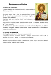 Naissance du christianisme - Antiquité - Fiches Leçon - Histoire : 3eme Primaire - PDF gratuit à imprimer