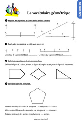 Vocabulaire géométrique - Exercices, révisions : 2eme Primaire - PDF à imprimer