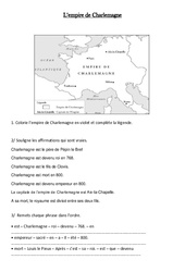 Empire de Charlemagne - Exercices - Moyen âge : 4eme Primaire - PDF à imprimer