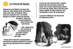 Le cheval de Sipata - Lecture compréhension - Histoire illustrée - Niveau 3 : 1ere Primaire - PDF à imprimer