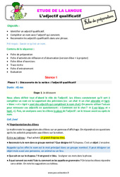 Séquence - Fiche de préparation L’adjectif qualificatif - Étude de la langue - Séquence - Fiche de préparation : 2eme Primaire - PDF à imprimer