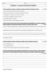 Participe présent, gérondif et adjectif verbal - Examen Contrôle  : 3eme Secondaire - PDF à imprimer