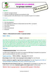 Séquence - Fiche de préparation Le groupe nominal - Étude de la langue - Séquence - Fiche de préparation : 2eme Primaire - PDF à imprimer