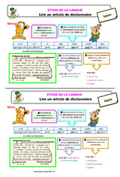 Lire un article de dictionnaire - Étude de la langue - Cours, Leçon : 3eme Primaire <small style='color:inherit;'>(téléchargement gratuit)</small>