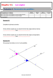 Reconnaitre des parallèles - Examen Evaluation, bilan, contrôle avec la correction : 1ere Secondaire - PDF à imprimer