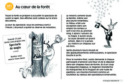 Au cœur de la forêt - Lecture compréhension - Histoire illustrée - Niveau 3 : 2eme Primaire - PDF à imprimer