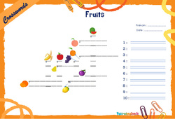Fruits - Mots fléchés - Lexique / vocabulaire - Crosswords : 4eme, 5eme Primaire