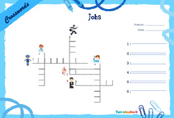 Jobs - Mots fléchés - Lexique / vocabulaire - Crosswords : 2eme, 3eme Primaire - PDF à imprimer