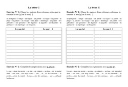 La lettre G - Orthographe - Exercices - : 3eme Primaire - PDF à imprimer