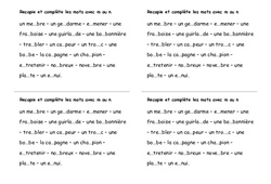 Mots avec m ou n - Exercices - Orthographe : 3eme Primaire - PDF à imprimer