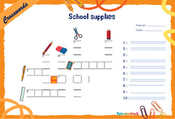School supplies - Mots fléchés - Lexique / vocabulaire - Crosswords : 4eme, 5eme Primaire