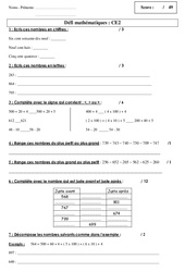 Défi maths  - Exercices - Mathématiques - : 3eme Primaire - PDF à imprimer