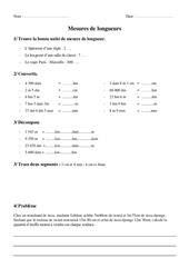 Mesures de longueur - Exercices - Mesures : 4eme Primaire - PDF à imprimer