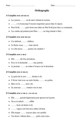 Homonymes - Exercices - Orthographe : 4eme Primaire - PDF à imprimer