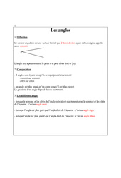 Angles - Cours, Leçon - Géométrie : 5eme Primaire - PDF gratuit à imprimer