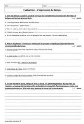 Expression du temps - Examen Contrôle : 3eme Secondaire - PDF à imprimer