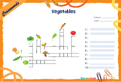 Vegetables - Mots fléchés - Lexique / vocabulaire - Crosswords : 4eme, 5eme Primaire