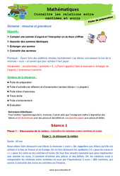 Connaître les relations entre centimes et euros - Séquence - Fiche de préparation : 2eme Primaire - PDF à imprimer