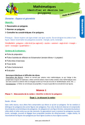 Identifier et décrire les polygones - Séquence - Fiche de préparation : 3eme Primaire - PDF à imprimer