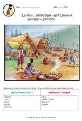 La vie des hommes au néolithique - Exercices : 3eme Primaire - PDF à imprimer