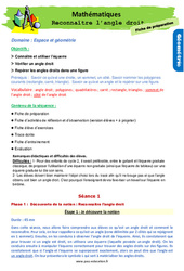 Séquence - Fiche de préparation Reconnaître l’angle droit - Séquence - Fiche de préparation : 2eme Primaire - PDF à imprimer