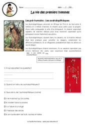 La vie des premiers hommes - Documentaire - Exercices : 3eme, 4eme Primaire
