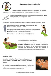 Outils de la préhistoire - Maîtrise du feu - Cours, Leçon : 3eme, 4eme Primaire