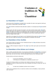 Traditions de la Chandeleur - Lecture - Texte informatif - Documentaire : 4eme, 5eme Primaire