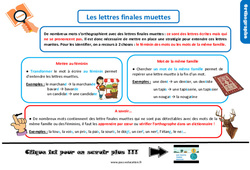 Les lettres finales muettes - Cours, Leçon, trace écrite : 4eme Primaire - PDF gratuit à imprimer