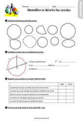 Identifier et tracer des cercles - Exercices avec les corrigés : 3eme Primaire - PDF à imprimer