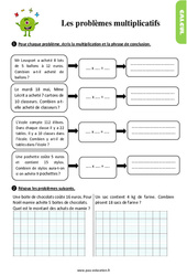 Les problèmes multiplicatifs - Exercices, révisions : 2eme Primaire - PDF à imprimer