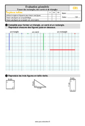 Tracer des rectangles, des carrés et des triangles - Évaluation, bilan : 2eme Primaire - PDF à imprimer
