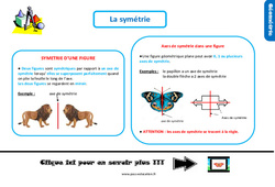 La symétrie - Cours, Leçon, trace écrite : 2eme Primaire - PDF gratuit à imprimer