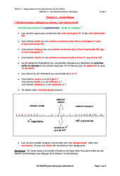 Acides - Bases - Séquence complète : 3eme Secondaire - PDF à imprimer