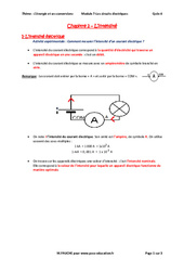 L'intensité - Séquence complète : 2eme Secondaire - PDF à imprimer