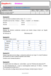 La division euclidienne - Séquence complète - Divisions : 6eme Primaire - PDF à imprimer