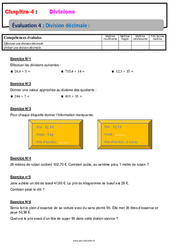 Division décimale - Séquence complète - Divisions : 6eme Primaire - PDF à imprimer