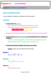 Situations problèmes - Séquence complète - Les fractions : 6eme Primaire - PDF à imprimer
