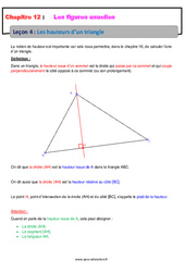 Les hauteurs d'un triangle - Séquence complète sur les figures usuelles : 6eme Primaire - PDF à imprimer