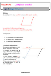 Le parallélogramme - Séquence complète sur les figures usuelles : 6eme Primaire - PDF à imprimer