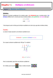 Division euclidienne - Multiples et diviseurs - Cours : 2eme Secondaire