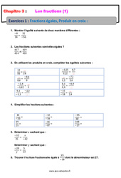 Fractions égales, Produit en croix - Révisions - Exercices avec correction : 2eme Secondaire