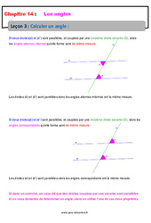 Calculer un angle - Séquence complète : 1ere Secondaire - PDF à imprimer